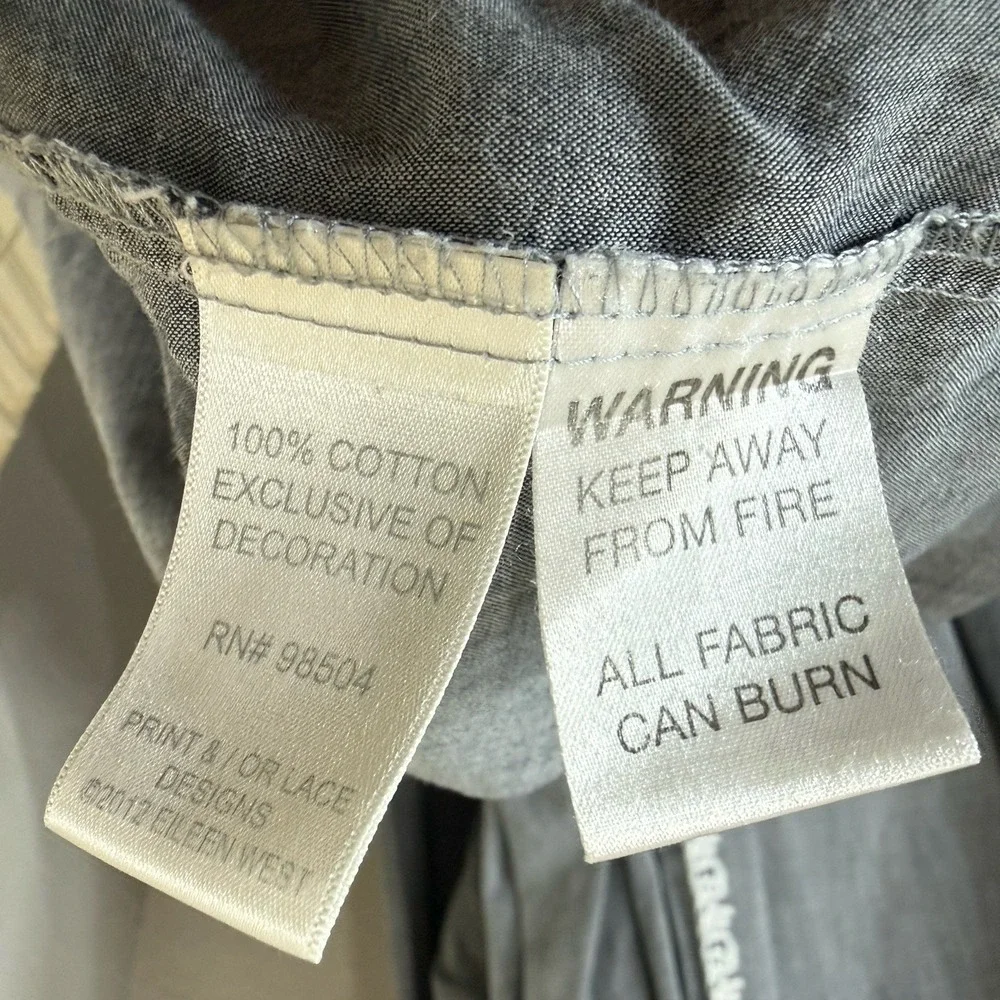 Eileen West Robe Womens S/M Gray Belted Lightweight Loungewear Sleepwear